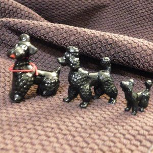 Poodles Ceramic Figures ascending Vintage